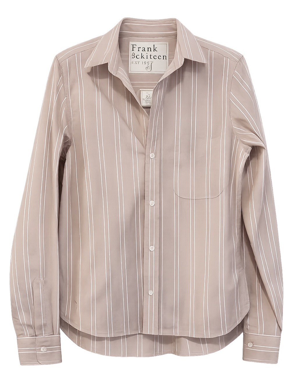Frank & Eileen Eileen Relaxed Button Front Cotton Shirt Small Blush Stripe Italy